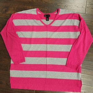Lane Bryant plus size 18/20 pink and gray sweater